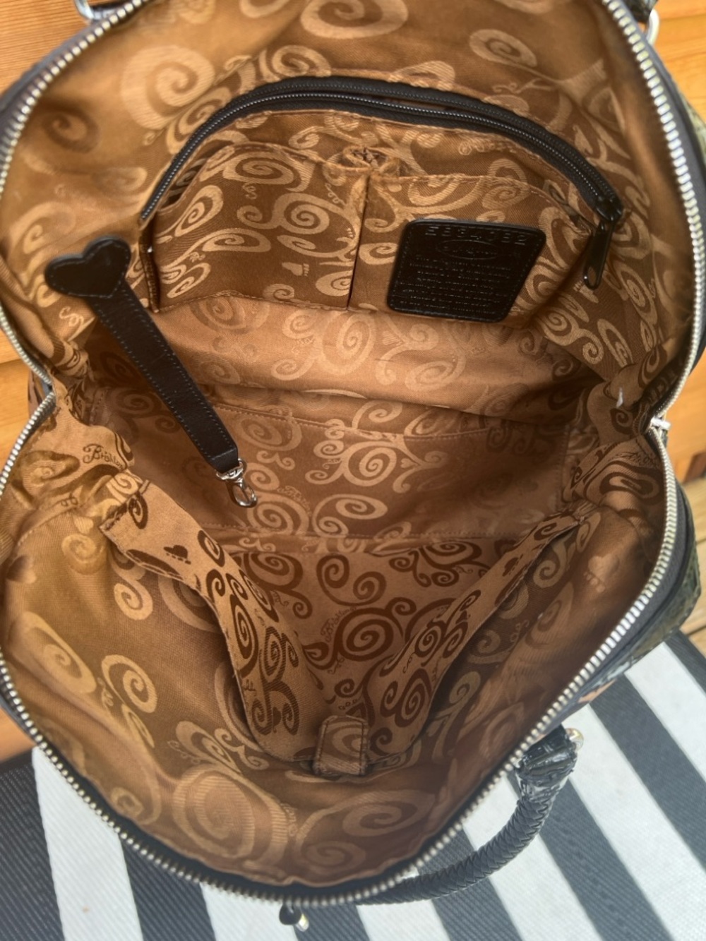 Brighton Leopard Print Shoulder Bag - Black/Brown - Picture 4 of 5